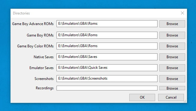 GBA Destination Folders