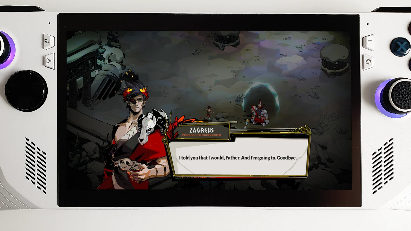 Asus Rog Ally playing Hades