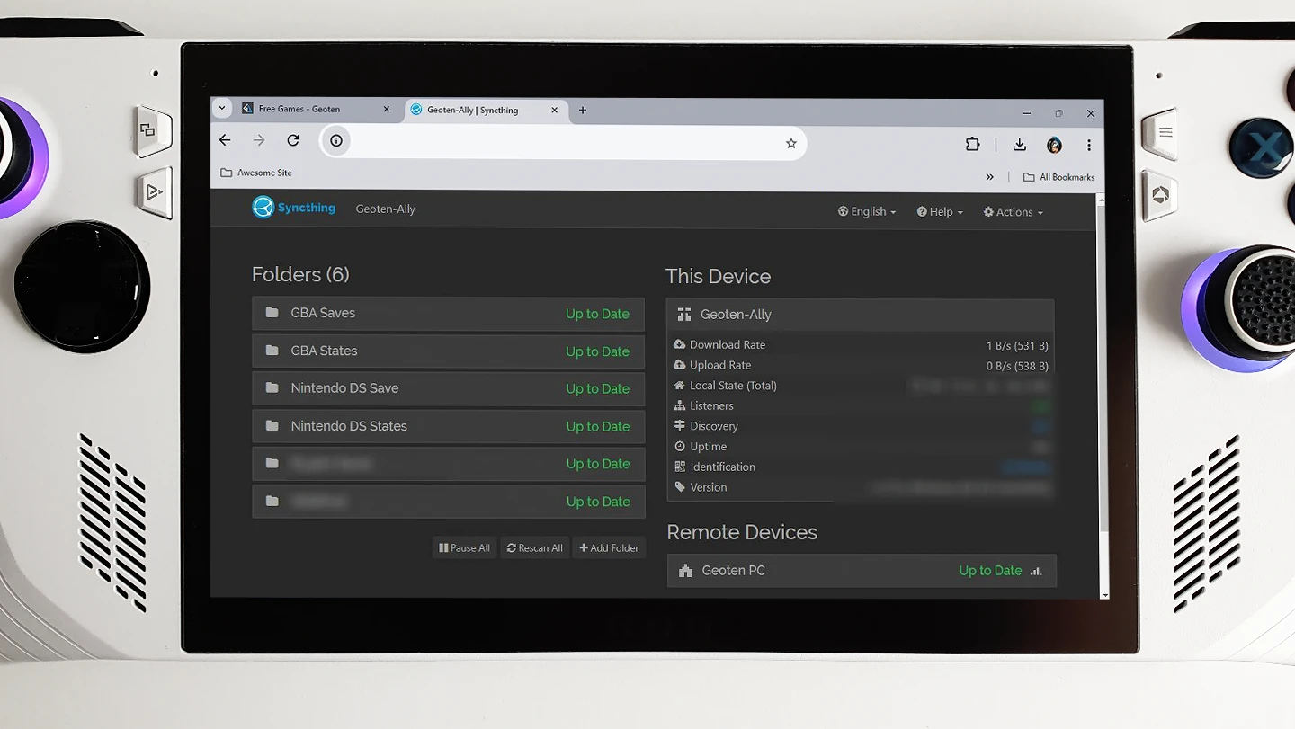 Asus Rog Ally with Syncthing