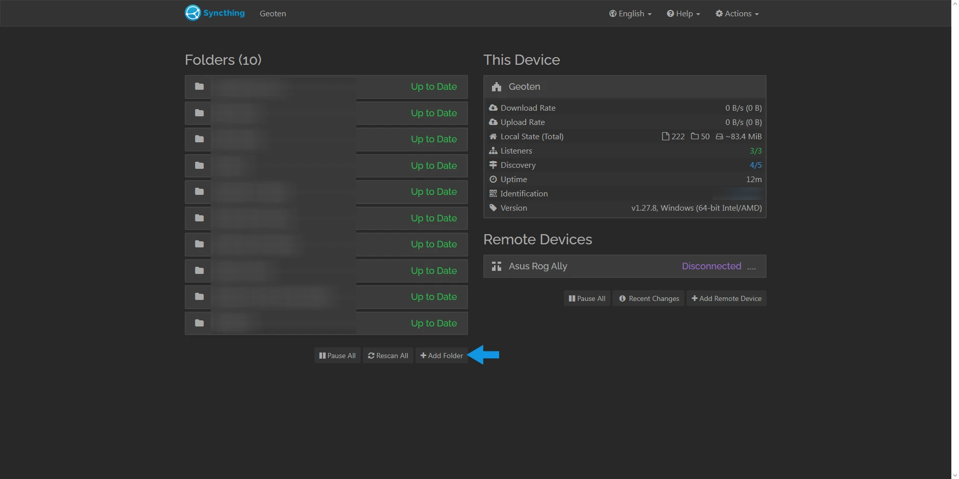 Syncthing Create Folder