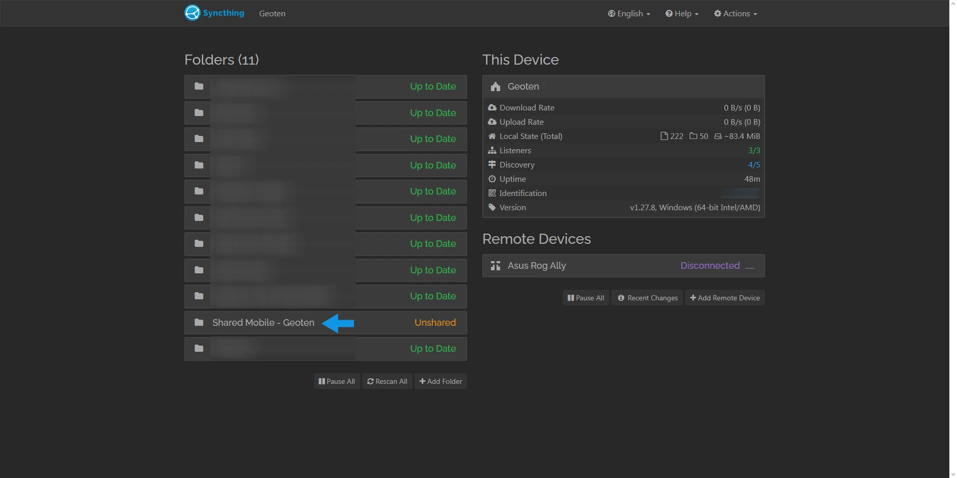 Syncthing Create Folder