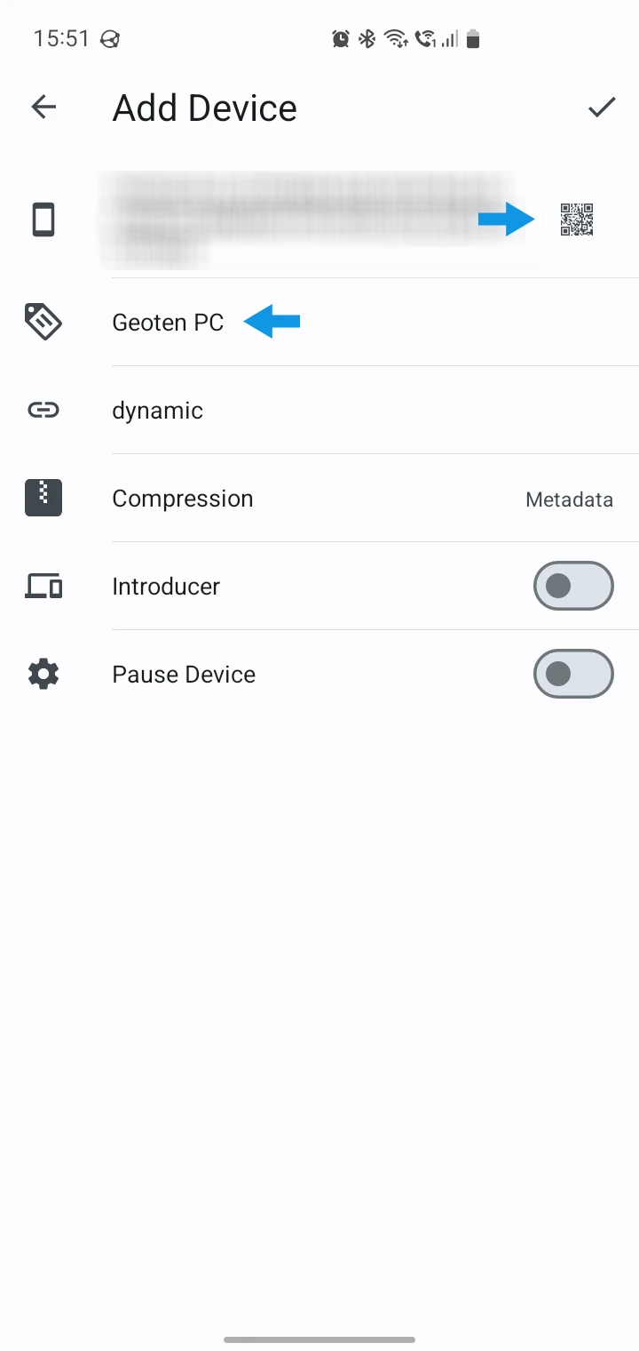 Syncthing Add Device