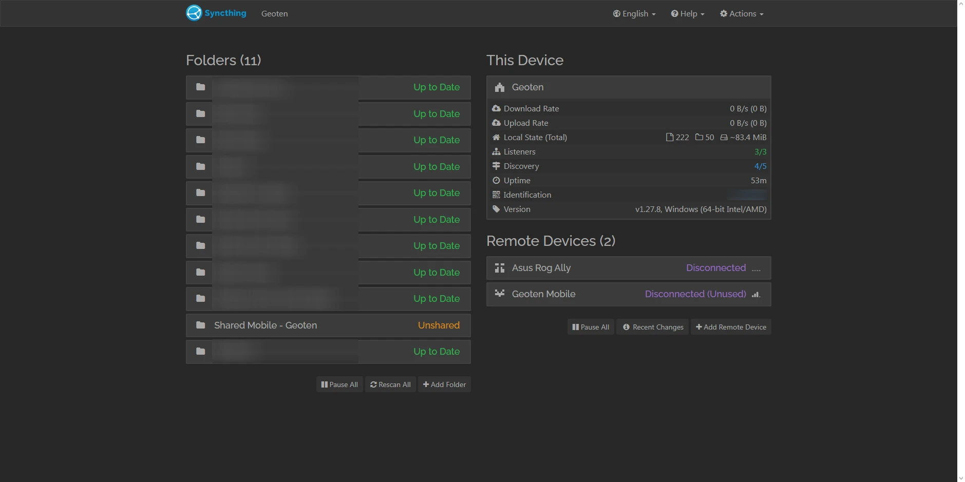 Syncthing Add Device