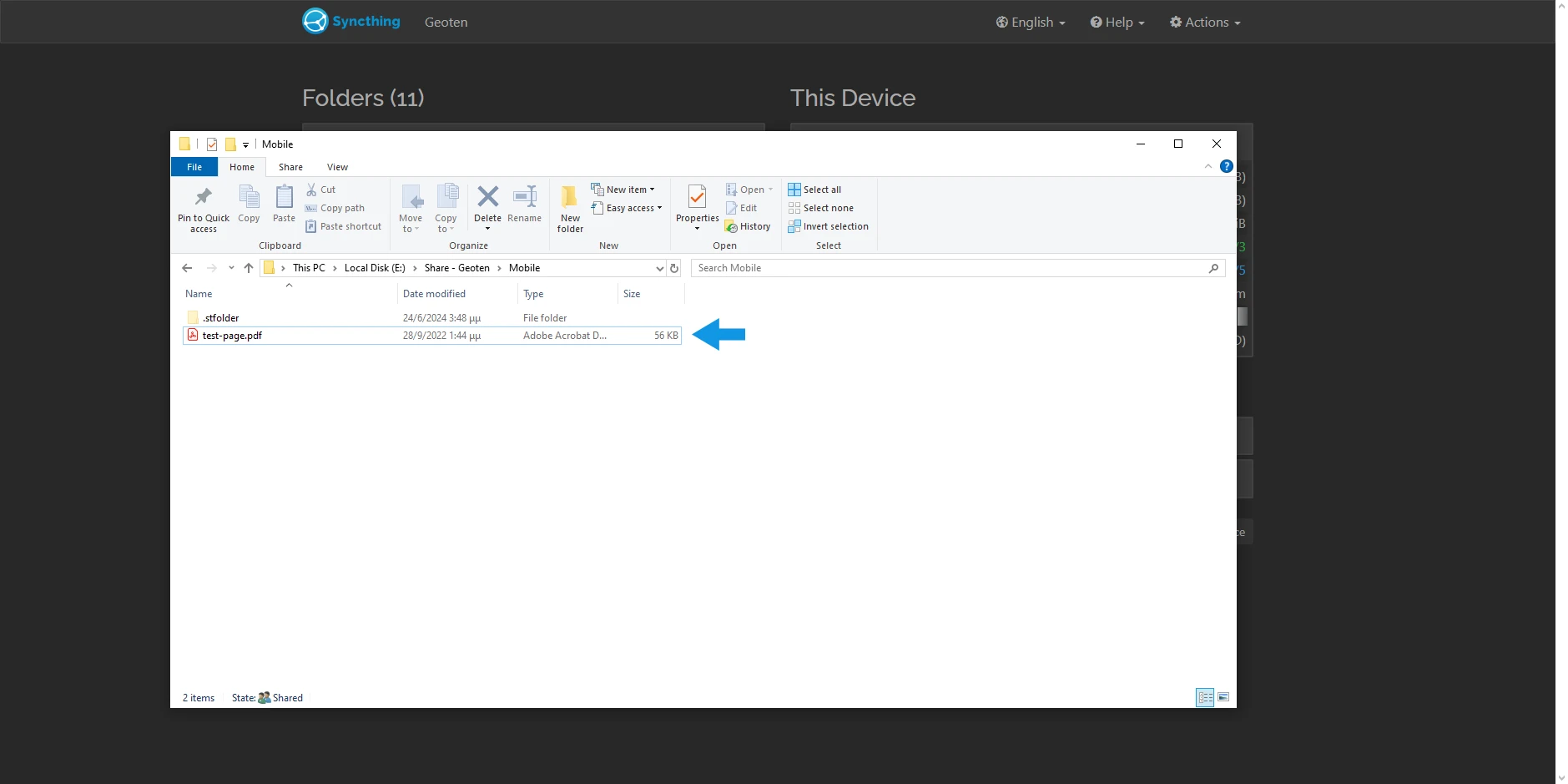 Syncthing Share Folder